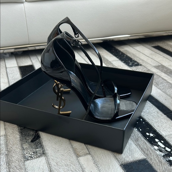 Yves Saint Laurent Black and Gold High Heels